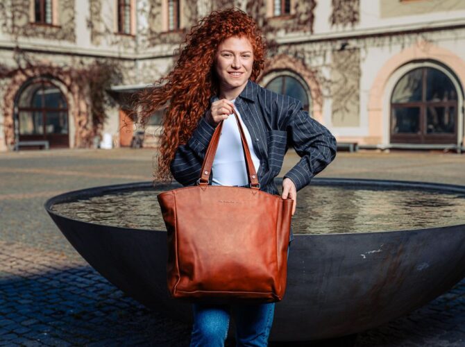 Kožená shopper kabelka Berlin