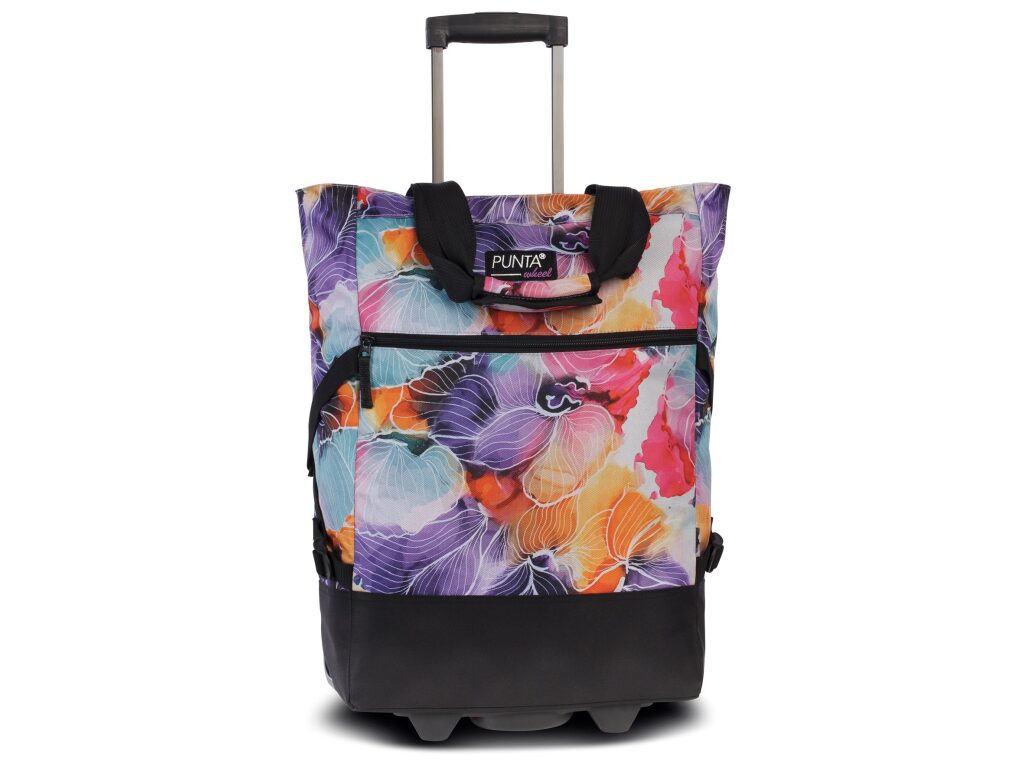 Nákupní taška na kolečkách Punta Wheel 10008-1998 barevná s květy orchidejí