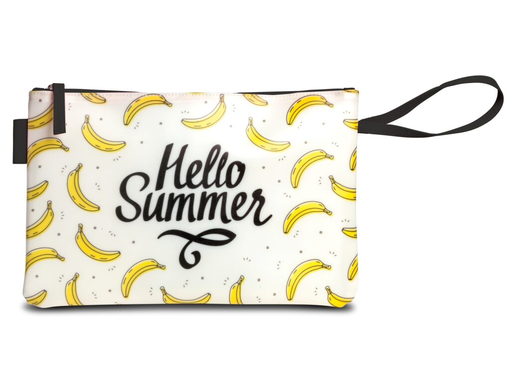 Fabrizio Bikini bag - taška na plavky Hello Summer 50419-1001 bílá s banány - přední strana
