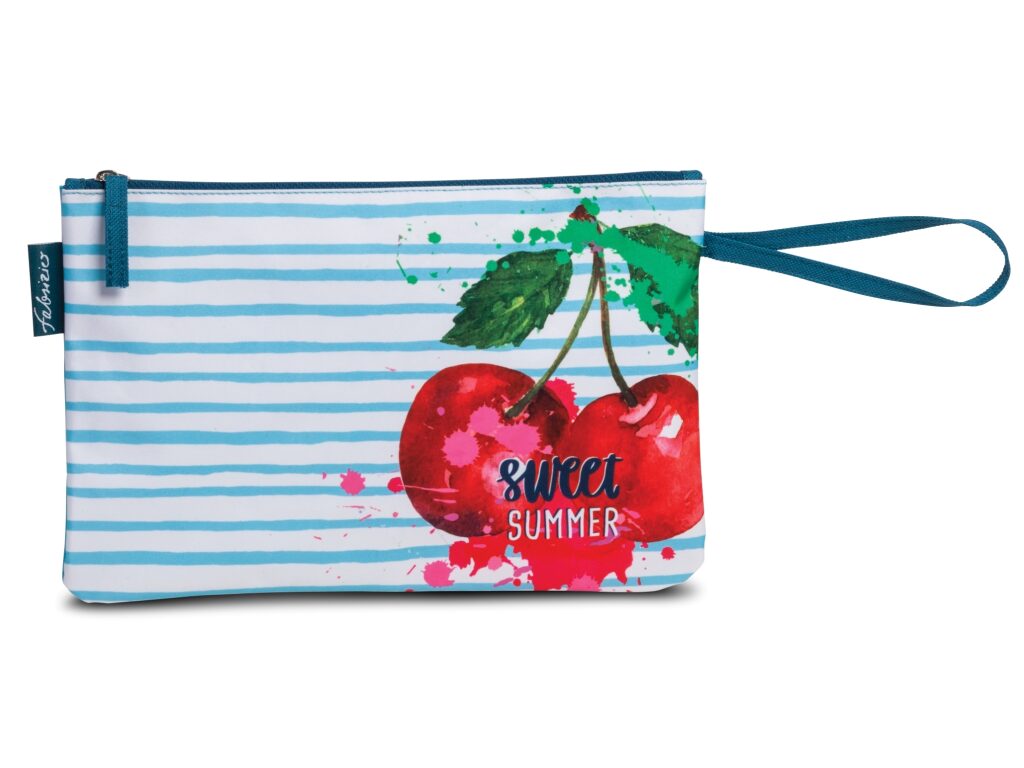 Fabrizio Bikini bag - taška na plavky sweet SUMMER 50406-4600 světle modrá s třešněmi