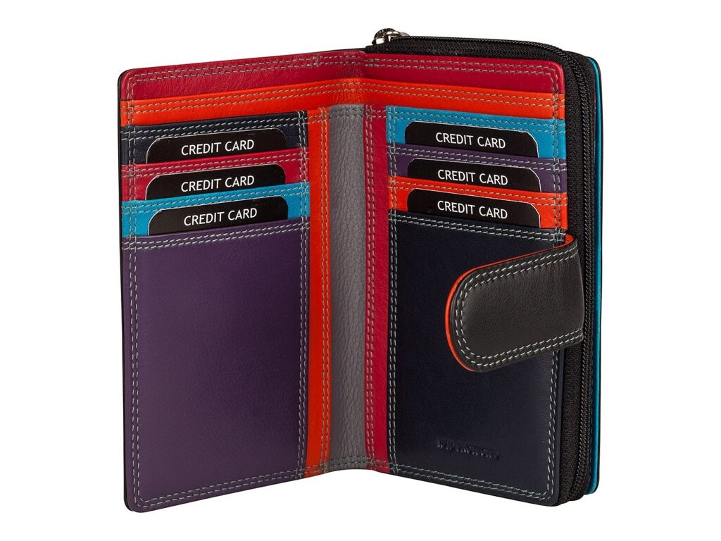 Dámská kožená peněženka PATCHI 88 RFID MULTICOLOR WALLET 3001025.61.10 černá - sloty na karty