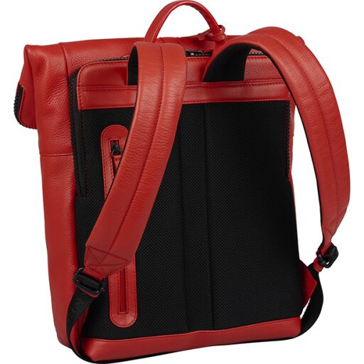 BURKELY Kožený roll top batoh na notebook 14" 1000805.64.55 červený záda