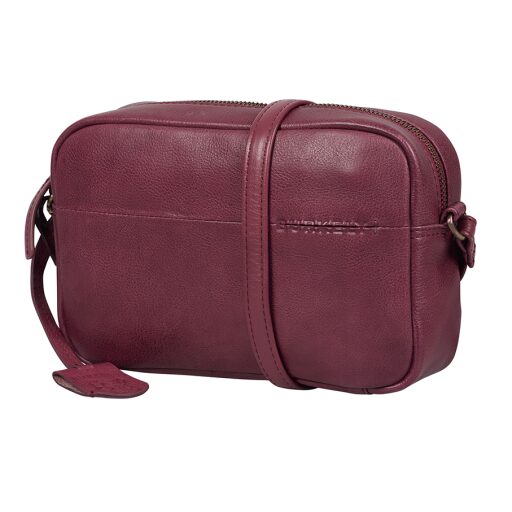 BURKELY Kožená mini crossbody kabelka Natural Norah 1000816.04.45 vínově červená