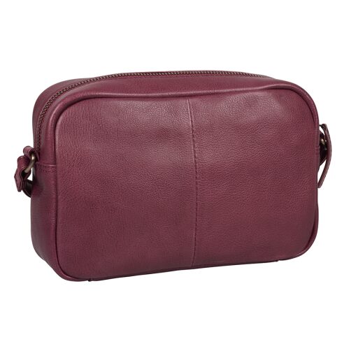 BURKELY Kožená mini crossbody kabelka Natural Norah 1000816.04.45 vínově červená