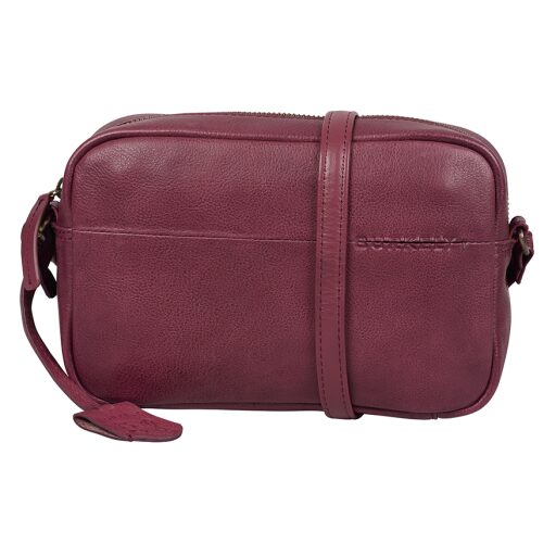 BURKELY Kožená mini crossbody kabelka Natural Norah 1000816.04.45 vínově červená