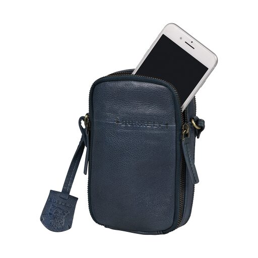 BURKELY Kožená crossbody kabelka na telefon Natural Norah 1000819.04.31 modrá