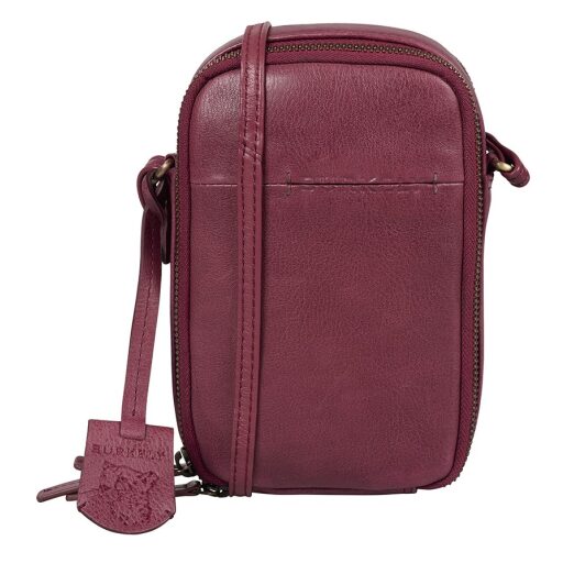 BURKELY Kožená crossbody kabelka na telefon Natural Norah 1000819.04.45 vínově červená