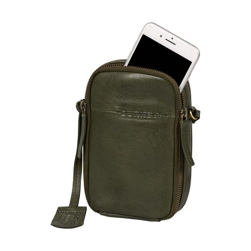 BURKELY Kožená crossbody kabelka na telefon Natural Norah 1000819.04.74 tmavě zelená