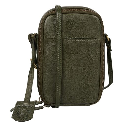 BURKELY Kožená crossbody kabelka na telefon Natural Norah 1000819.04.74 tmavě zelená