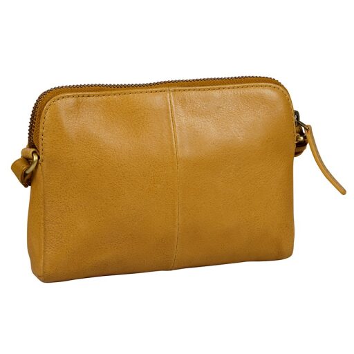 BURKELY Kožená crossbody kabelka na mobil Natural Norah 1000820.04.63 žlutá zadní strana