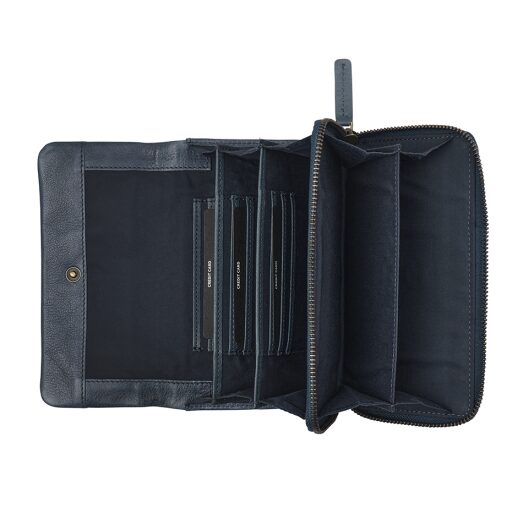 BURKELY Dámská kožená peněženka RFID Natural Norah 1000821.04.31 modrá přihrádky