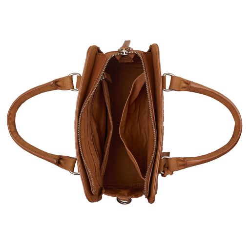 BURKELY Kožená kabelka do ruky i přes rameno Cool Colbie 1000850.29.24 koňaková