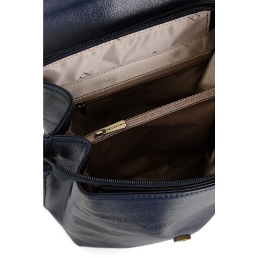 Hexagona Elegantní kožený batůžek Republique 112194-2100 modrý