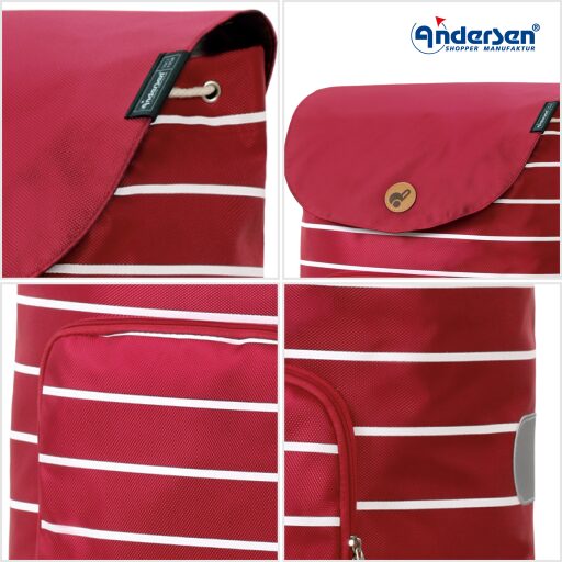 Andersen Nákupní taška na kolečkách UNUS SHOPPER® Fun MIA 121-165-70 červená