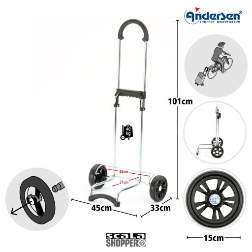Andersen Nákupní taška na kolečkách SCALA SHOPPER® SIGNE 112-224-70 červená konstrukce