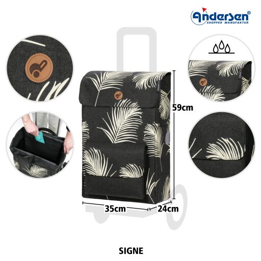 Andersen Nákupní taška na kolečkách SCALA SHOPPER® SIGNE 112-224-80 černá taška