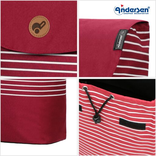 Andersen Nákupní taška na kolečkách do schodů SCALA SHOPPER TREPPENSTEIGER® TILDE 119-226-70 červená