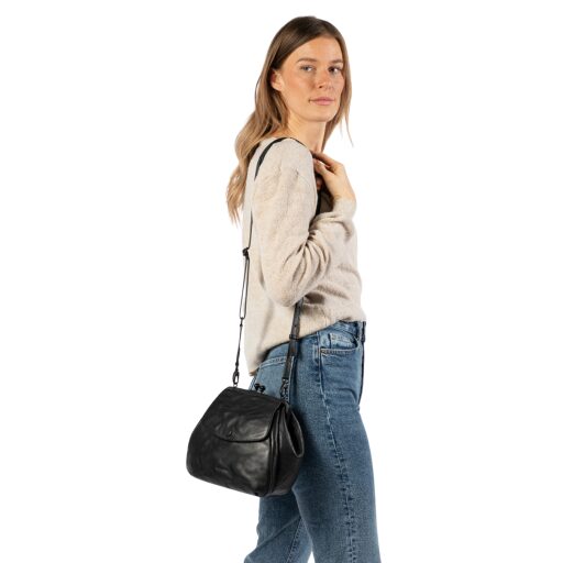 aunts & uncles Kožená kabelka přes rameno Mrs. Cake Pop 40268-0 černá na rameni