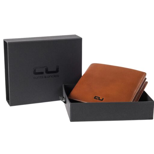 aunts & uncles Pánská kožená peněženka RFID Norwegians Lykke 52103-1 koňaková krabička