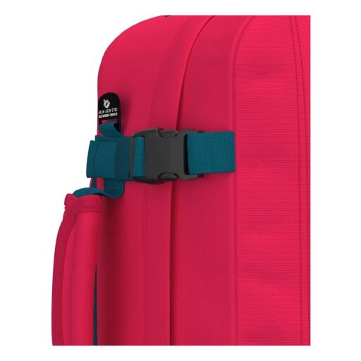 CabinZero Batoh do letadla 40x30x20 Classic 28L 082404 růžovo-modrý detail přezka