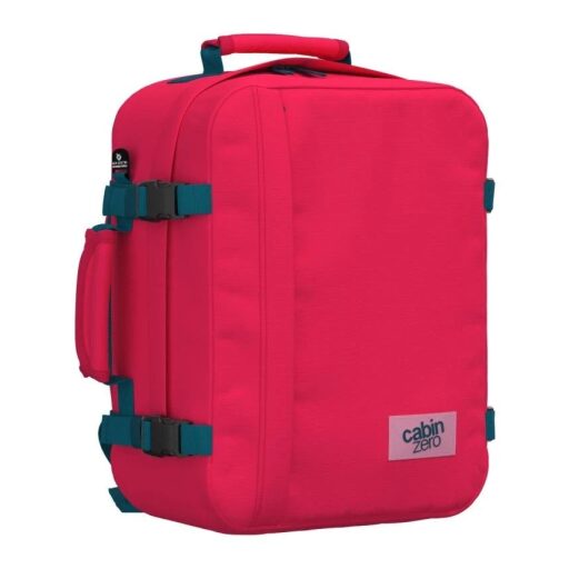 CabinZero Batoh do letadla 40x30x20 Classic 28L 082404 růžovo-modrý levý boční náhled
