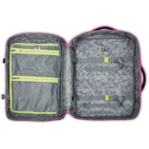 Batoh do letadla 55x40x20 cm Wanderline 41474049 růžový otevřený