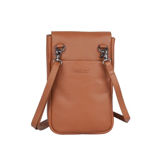 Bellicci Kožená crossbody kabelka na mobil a doklady CAPRICE koňaková BECA-42/187 CGN - zadní strana kabelky