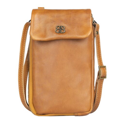 Bellicci Kožená kabelka na mobil CHERIE hořčicová BECH-42/150 MUS - přední strana taštičky