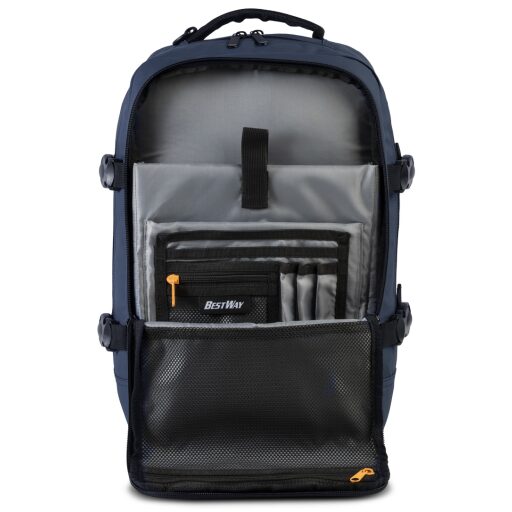 BestWay Palubní batoh do letadla 40x20x25 cm Cabin Pro Storm 40350-5000 modrý organizér