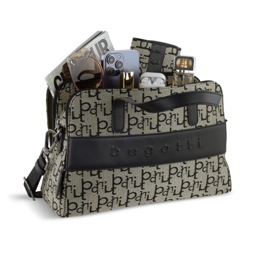 Bugatti Dámská kabelka Elea 49435501 černo-béžová s obsahem