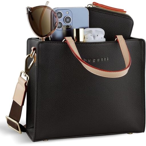 Bugatti kabelka Tote Bag Mini Ella 49664302 tmavě hnědá přihrádky