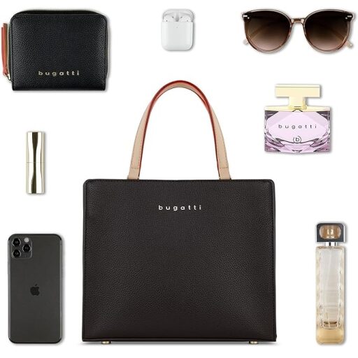 Bugatti kabelka Tote Bag Mini Ella 49664302 tmavě hnědá obsah