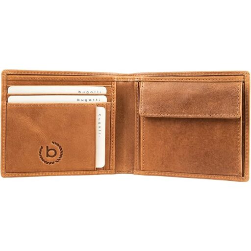 Bugatti Pánská kožená peněženka VOLO 49218207 koňak otevřená