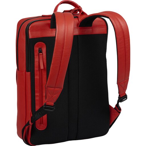 BURKELY Kožený batoh na notebook 15,6" 1000803.64.55 červený polstrovaná záda