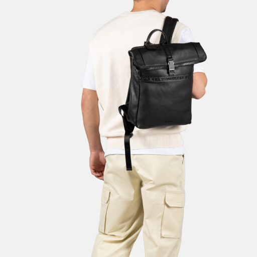 BURKELY Kožený roll top batoh na notebook 14" 1000805.64.10 černý muž