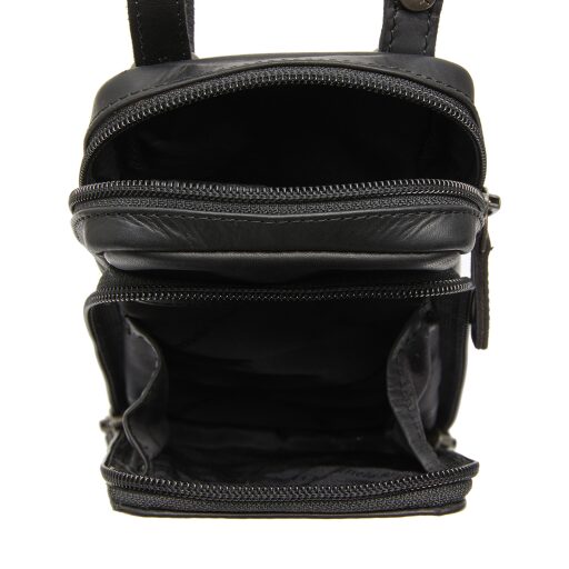The Chesterfield Brand Kožená crossbody kabelka na mobil Valdes C48.132500 černá