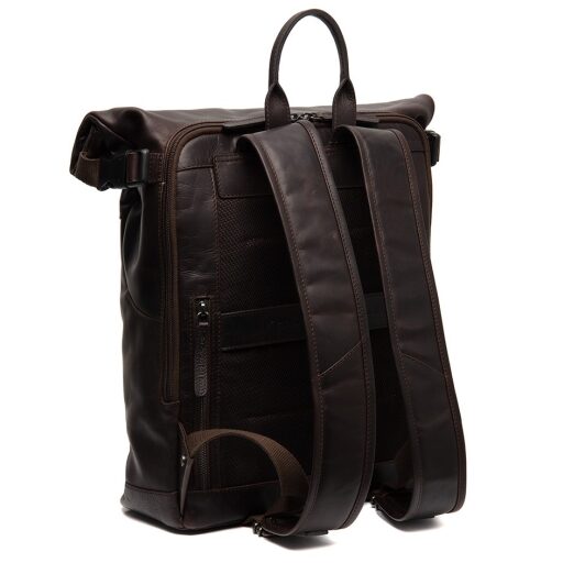 Chesterfield Brand Rolovací kožený batoh na notebook Mazara C58.032301 hnědý záda