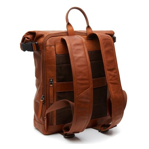 Rolovací kožený batoh na notebook Mazara C58.032331 koňakový polstrovaná záda