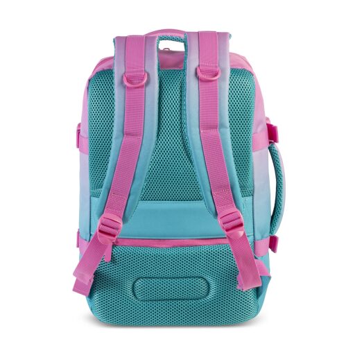 BestWay Cestovní batoh 40x25x20 cm Cabin Pro Smal 40290-2522 modro-růžový zadní strana