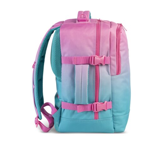 BestWay Cestovní batoh 40x25x20 cm Cabin Pro Smal 40290-2522 modro-růžový levá boční strana