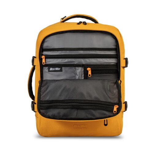 BestWay Cestovní batoh 40x30x20 cm Cabin Pro 40359-3200 žlutý přední přihrádka