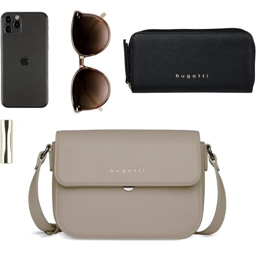 Bugatti Crossbody kabelka přes rameno ALMATA 49666354 písková prostorná