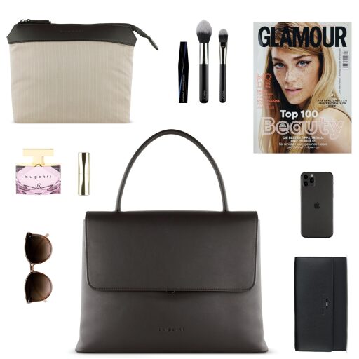 Bugatti Dámská kabelka do ruky i přes rameno Ilva L  49530202 hnědá obsah