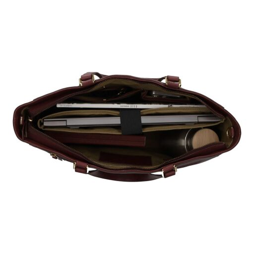 BURKELY Dámská kabelka na notebook 13,3" Fine Florence 1001708.34.51 burgundy otevřená