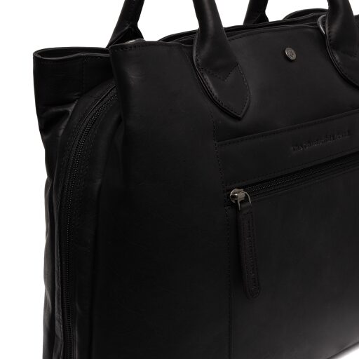 Dámská kožená kabelka do ruky i přes rameno The Chesterfield Brand Passau C48.129800 černá zipová přihrádka na zadní straně