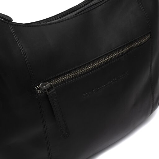 The Chesterfield Brand Kožená hobo kabelka přes rameno / crossbody Arlette C48.129200 černá - detail zipové přihrádky