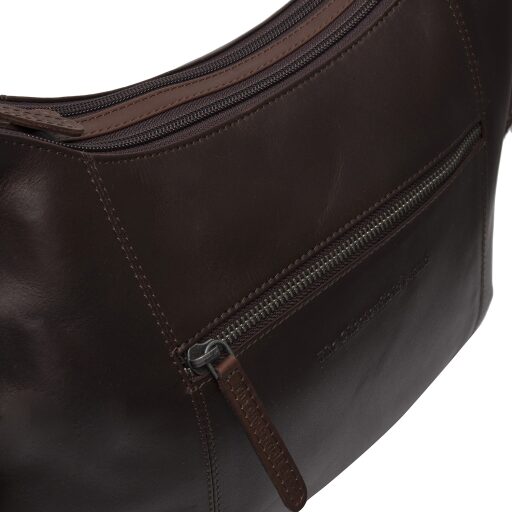 The Chesterfield Brand Kožená hobo kabelka přes rameno / crossbody Arlette C48.129201 hnědá - detail zipové přihrádky