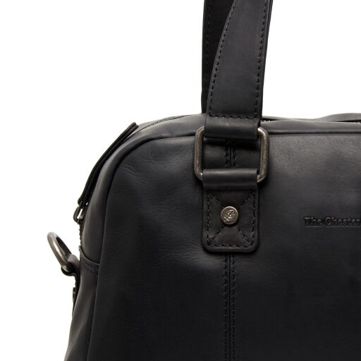 Dámská kožená kabelka do ruky i přes rameno The Chesterfield Brand Dover černá C48.131000 - detail koženého ucha