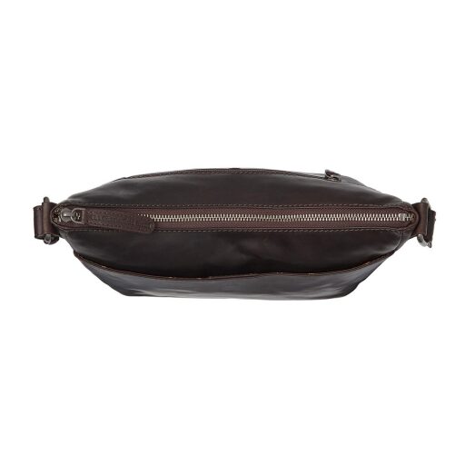 Malá kožená crossbody kabelka / taška přes rameno The Chesterfield Brand Henderson hnědá C48.130901 - hlavní přihrádka na zip
