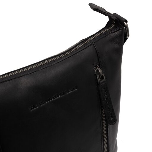 Dámská kožená taška přes rameno / crossbody kabelka The Chesterfield Brand Vervins černá C48.129600 - detail zipové přihrádky na přední straně